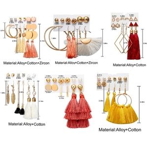 36 Pairs of tassel earrings set dangle earrings